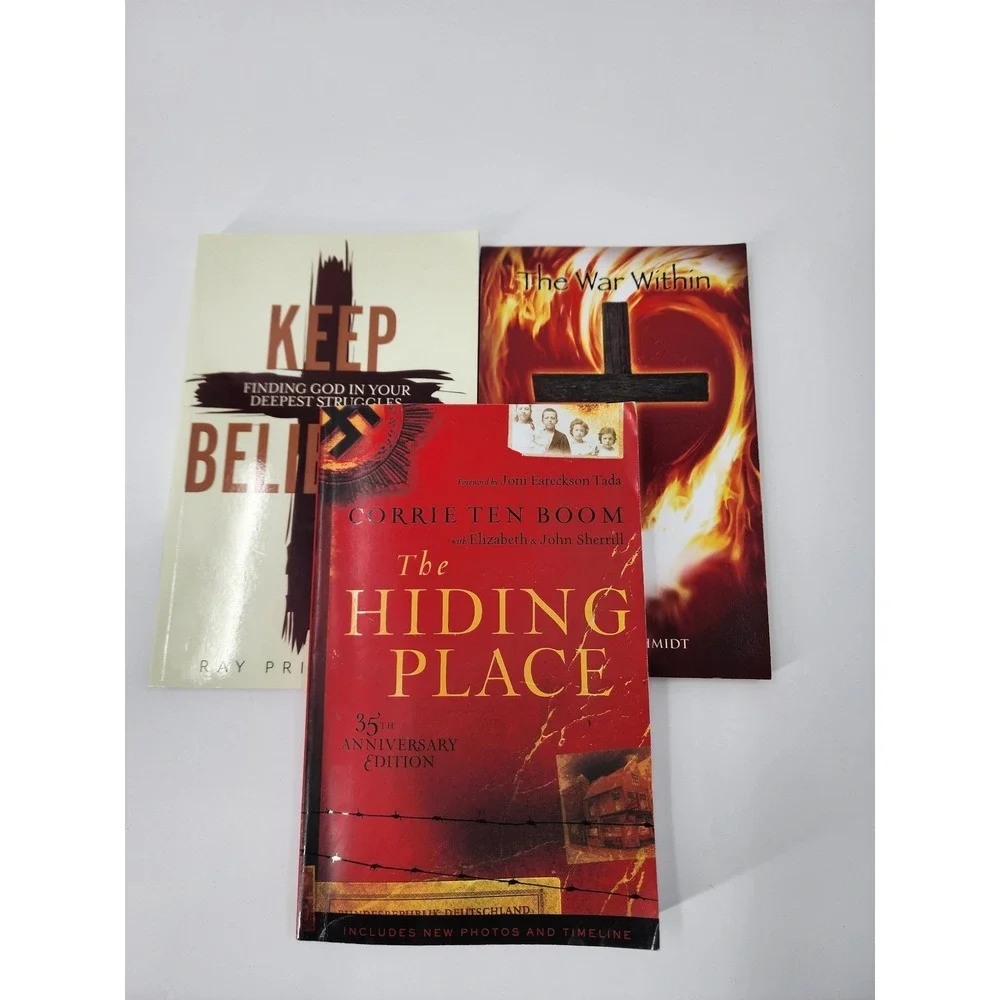 Christian Book Lot The Hiding Place Corrie Ten Boom Keep Believing War Within3pc